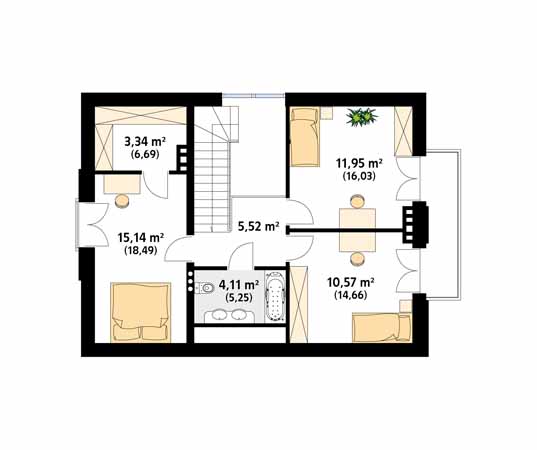 Projekt domu Kawka 2 - rzut poddasza