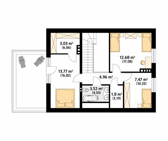 Projekt domu Kawka 3 - rzut poddasza