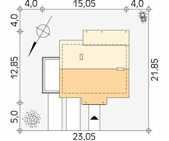 Projekt domu Kawka 3 - usytuowanie na działce