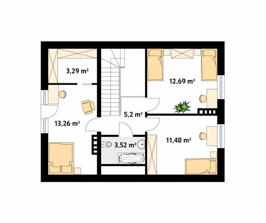 Projekt domu Kawka 5 - rzut poddasza