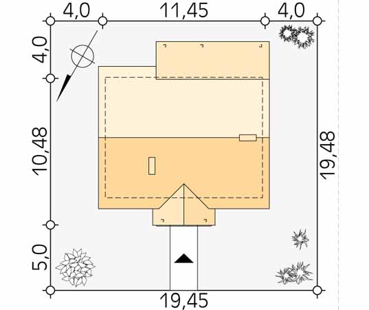 Projekt domu Kawka 5 - usytuowanie na działce