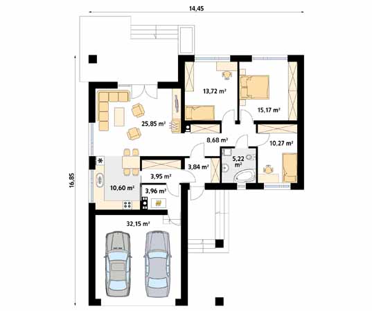 Projekt domu Kiwi - rzut parteru