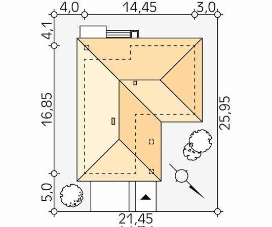 Projekt domu Kiwi - usytuowanie na działce