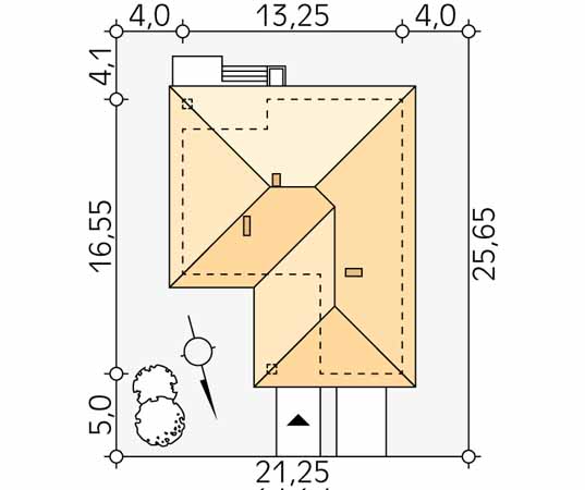 Projekt domu Kiwi 2 - usytuowanie na działce