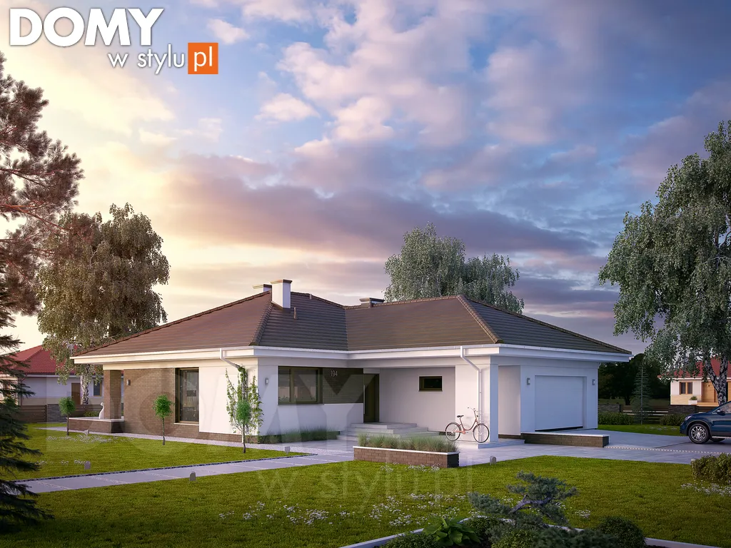 Nowoczesny projekt domu parterowego Kiwi 4 - wizualizacja frontowa