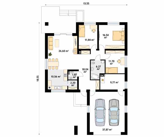 Projekt domu Kiwi 5 - rzut parteru