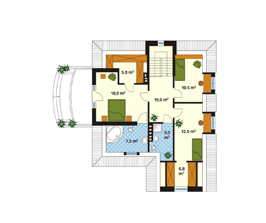 Projekt domu Klasyk - rzut poddasza
