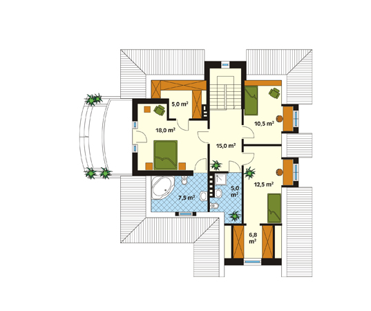 Projekt domu Klasyk 2 - rzut poddasza