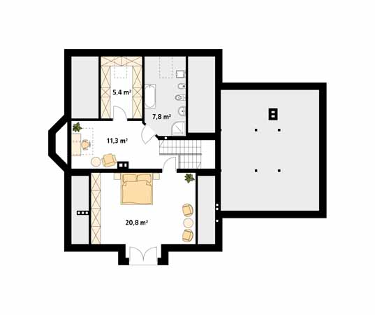 Projekt domu Klon - rzut poddasza