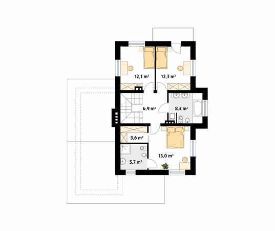 Projekt domu Kobalt - rzut piętra