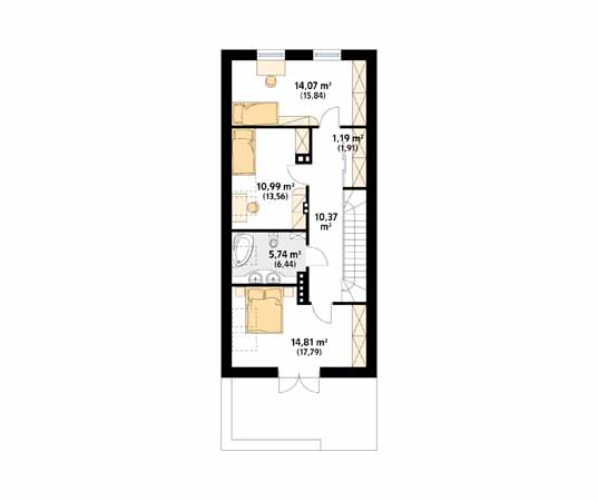 Projekt domu Koliber - rzut poddasza