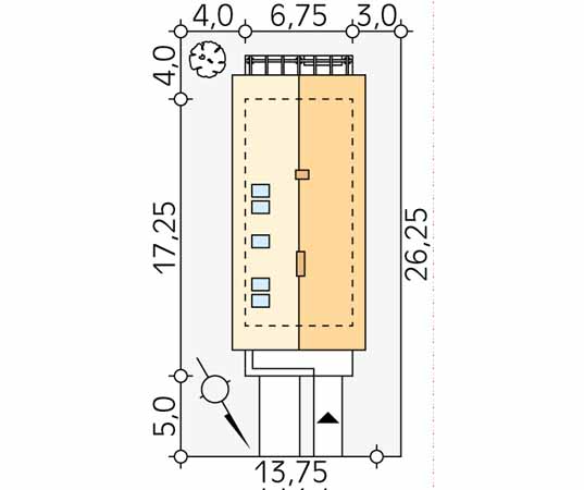 Projekt domu Koliber - usytuowanie na działce