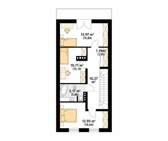 Projekt domu Koliber 2 - rzut poddasza