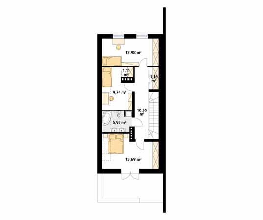 Projekt domu Koliber 3 - rzut poddasza