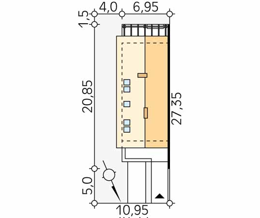 Projekt domu Koliber 3 - usytuowanie na działce