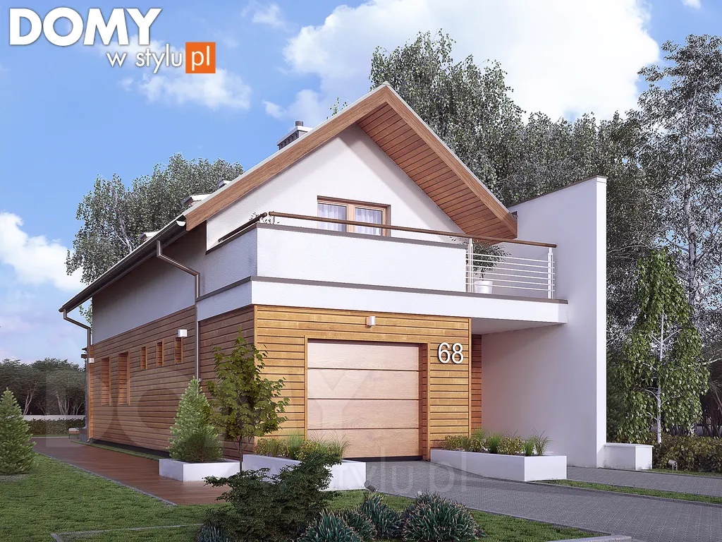 Nowoczesny projekt domu z poddaszem Koliber 3 - wizualizacja frontowa