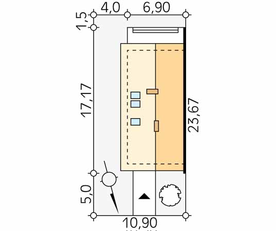 Projekt domu Koliber 4 - usytuowanie na działce
