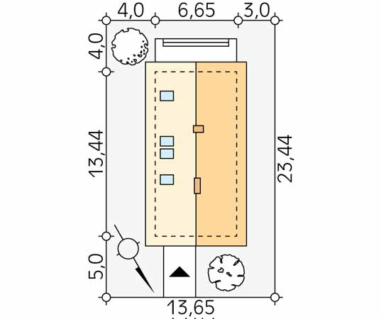 Projekt domu Koliber 5 - usytuowanie na działce