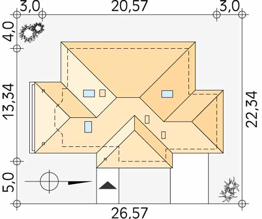 Projekt domu Kometa - usytuowanie na działce