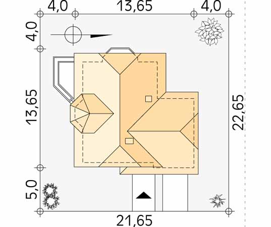 Projekt domu Koncert - usytuowanie na działce