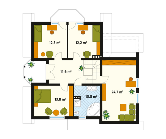 Projekt domu Koncert 2 - rzut poddasza