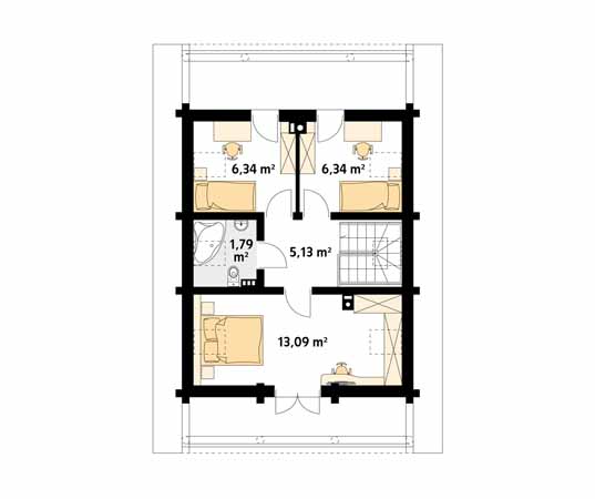 Projekt domu Konwalia 2 bal - rzut poddasza