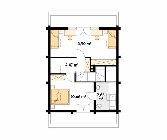 Projekt domu Konwalia bal - rzut poddasza