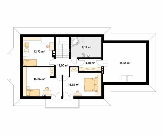 Projekt domu Koral 3 - rzut poddasza