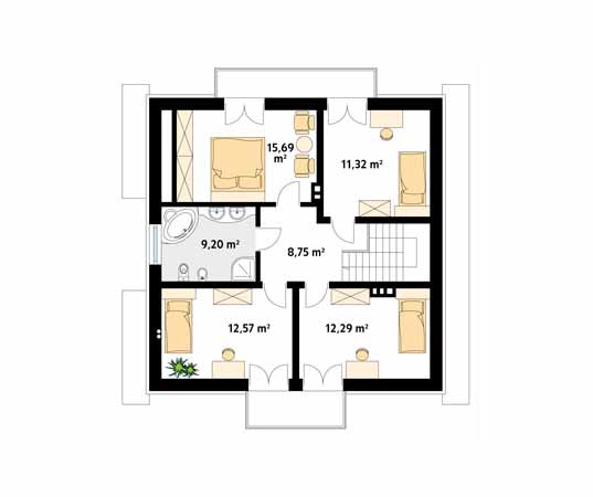 Projekt domu Kos - rzut poddasza
