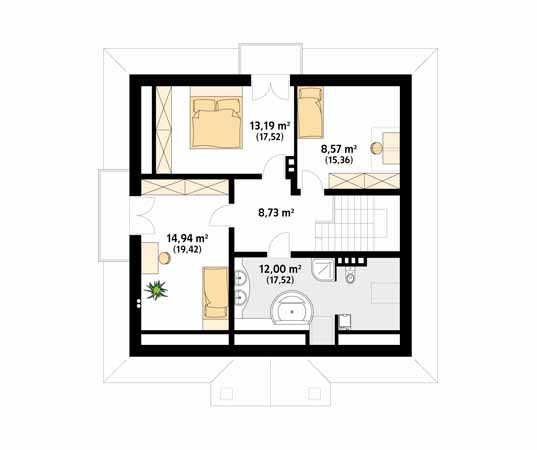 Projekt domu Kos 2 - rzut poddasza