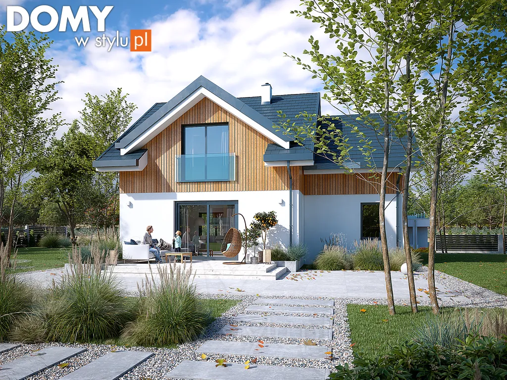 Projekt domu z poddaszem Kote 2 - wizualizacja frontowa