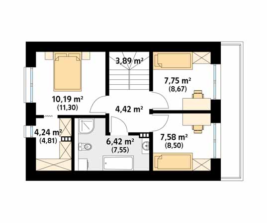 Projekt domu Kruszyna 2 - rzut poddasza