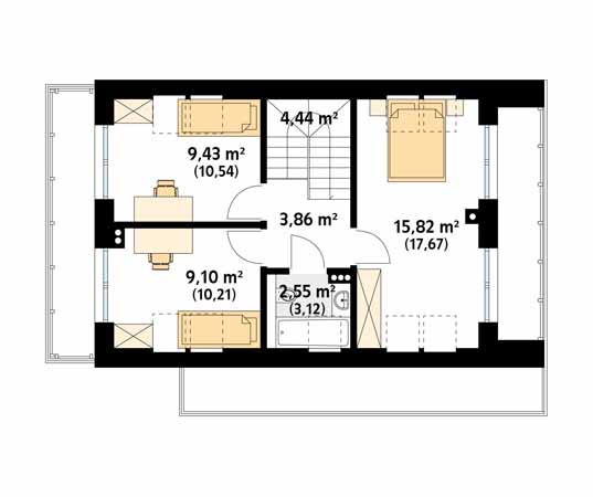 Projekt domu Kruszyna 4 - rzut poddasza