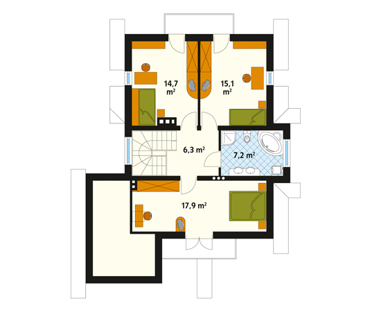 Projekt domu Kryśka - rzut poddasza