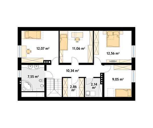 Projekt domu Kulczyk - rzut poddasza