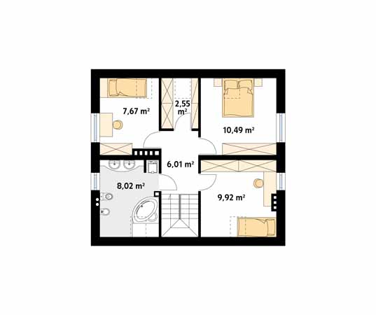 Projekt domu Kulczyk 2 - rzut poddasza