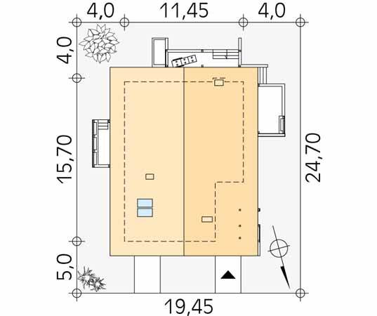 Projekt domu Lara 3 - usytuowanie na działce