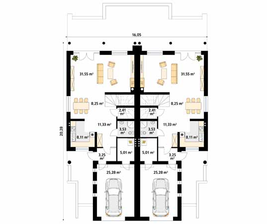 Projekt domu Larus 4 - rzut parteru