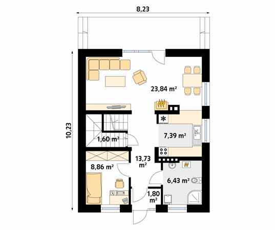 Projekt domu Laura 2 - rzut parteru