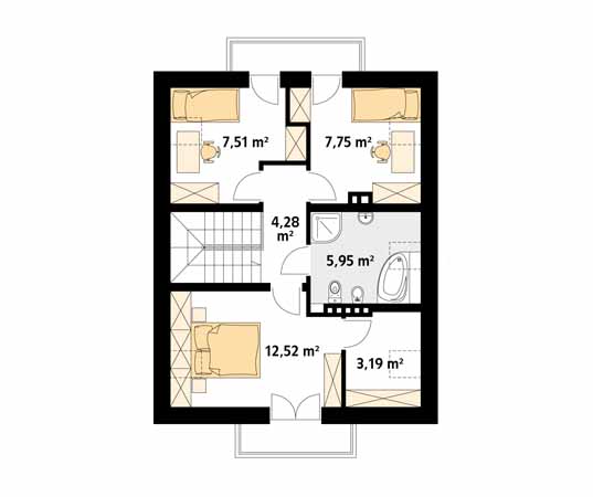 Projekt domu Laura 2 - rzut poddasza