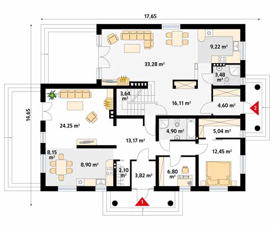 Projekt domu Lawa - rzut parteru