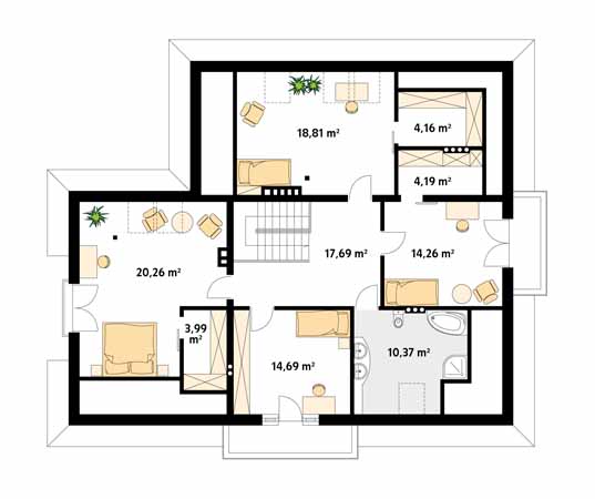 Projekt domu Lawa - rzut poddasza