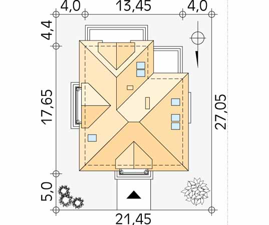 Projekt domu Lawa - usytuowanie na działce