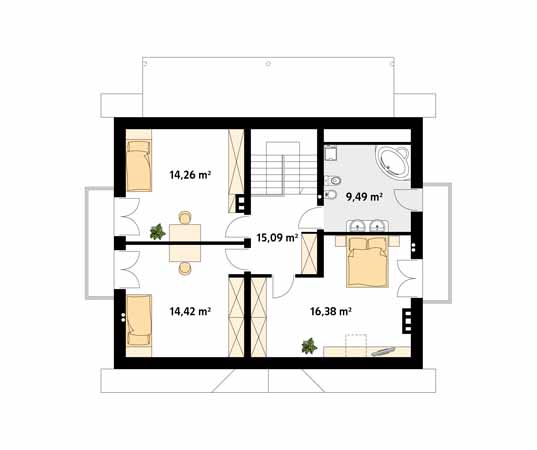 Projekt domu Lawenda - rzut poddasza