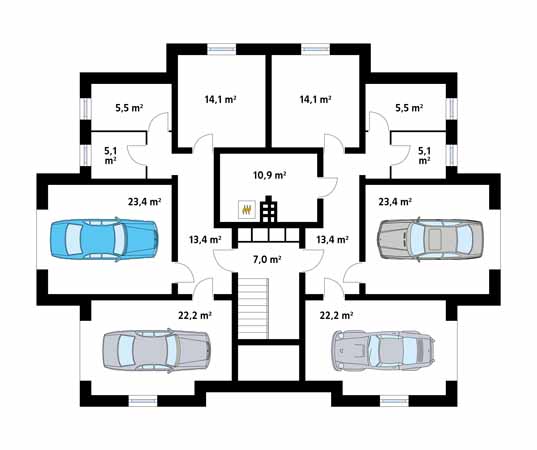 Projekt domu Lazur - rzut piwnicy