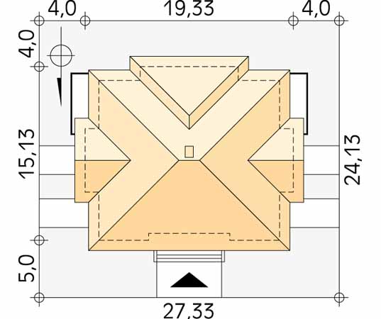 Projekt domu Lazur - usytuowanie na działce