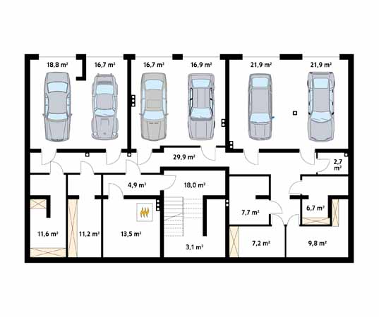 Projekt domu Lazur 3 - rzut piwnicy