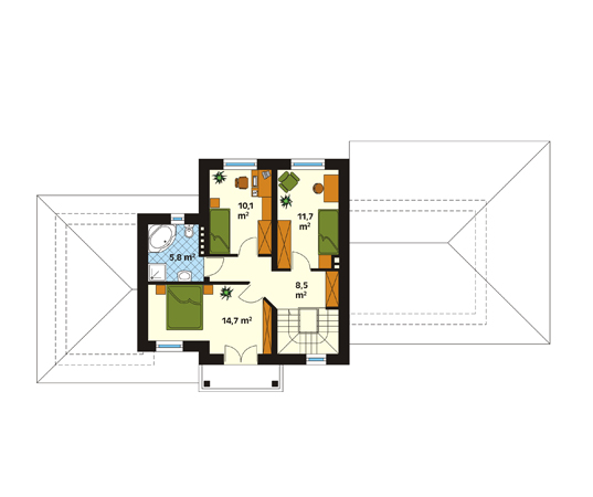 Projekt domu Legenda - rzut piętra