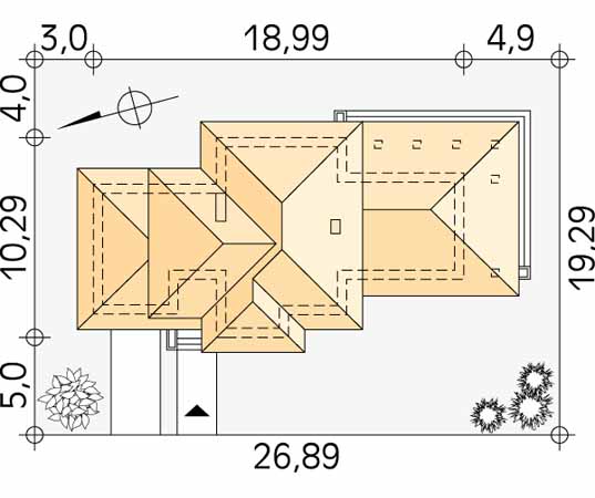 Projekt domu Legenda - usytuowanie na działce