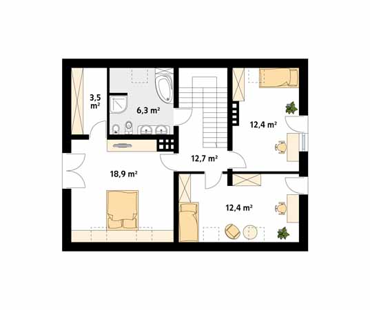 Projekt domu Leo - rzut poddasza